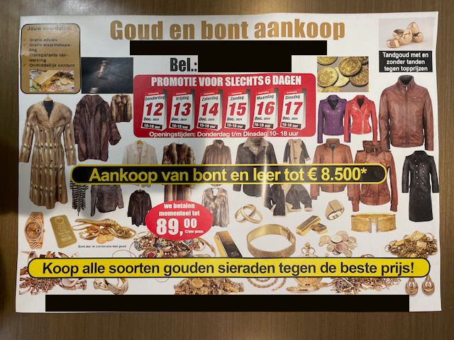 Waarschuwing: Opgelet voor ambulante goudopkopers!
